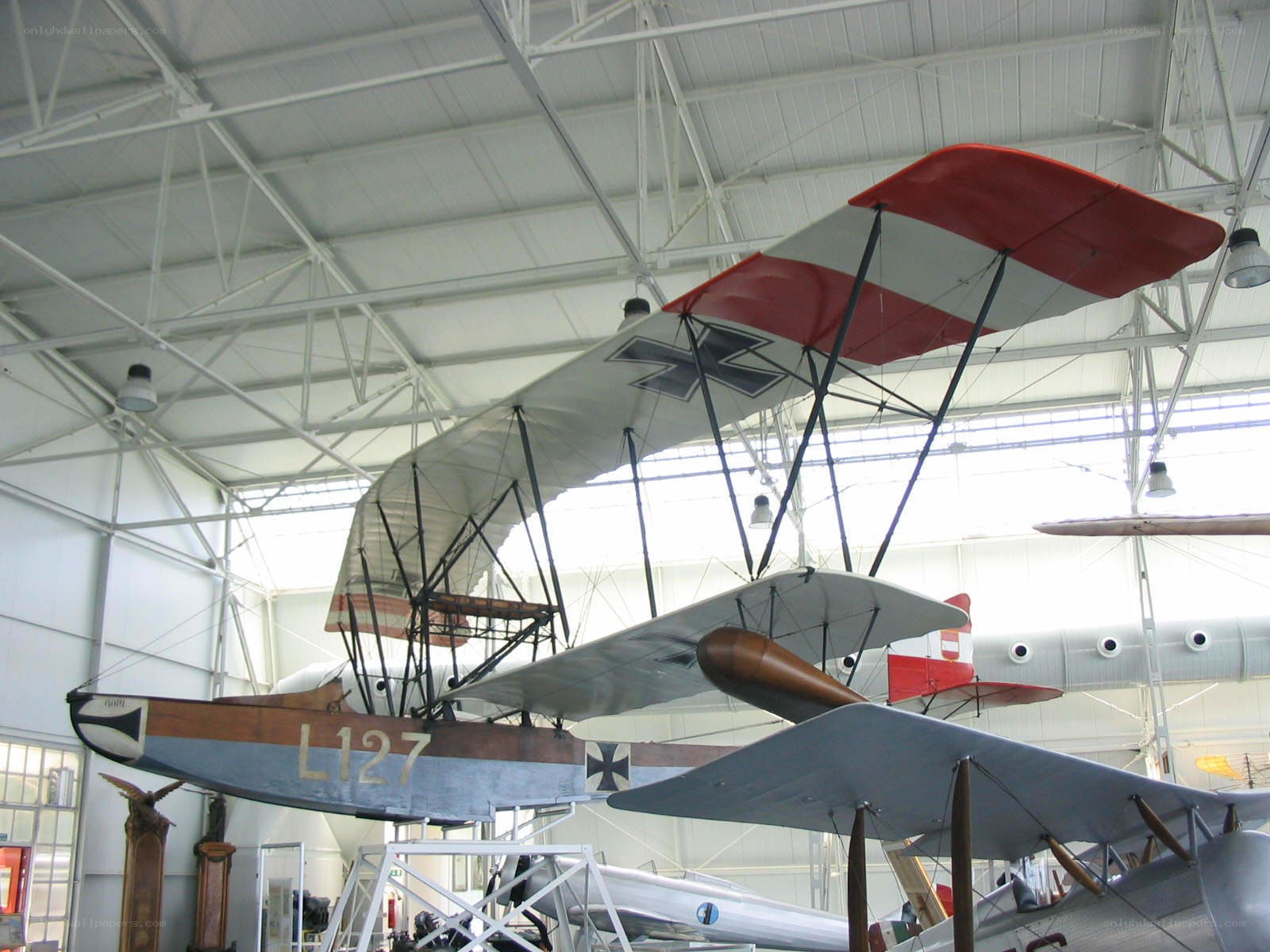 WWI German biplane in museum