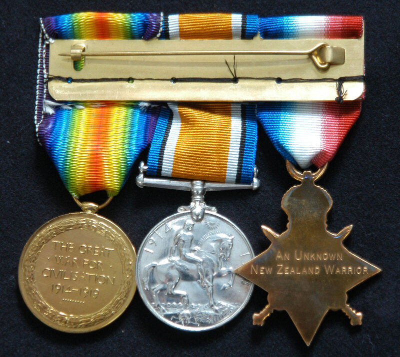 WWI medals and ribbon bar