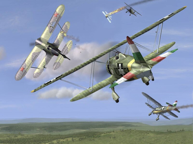 WWII aerial dogfight