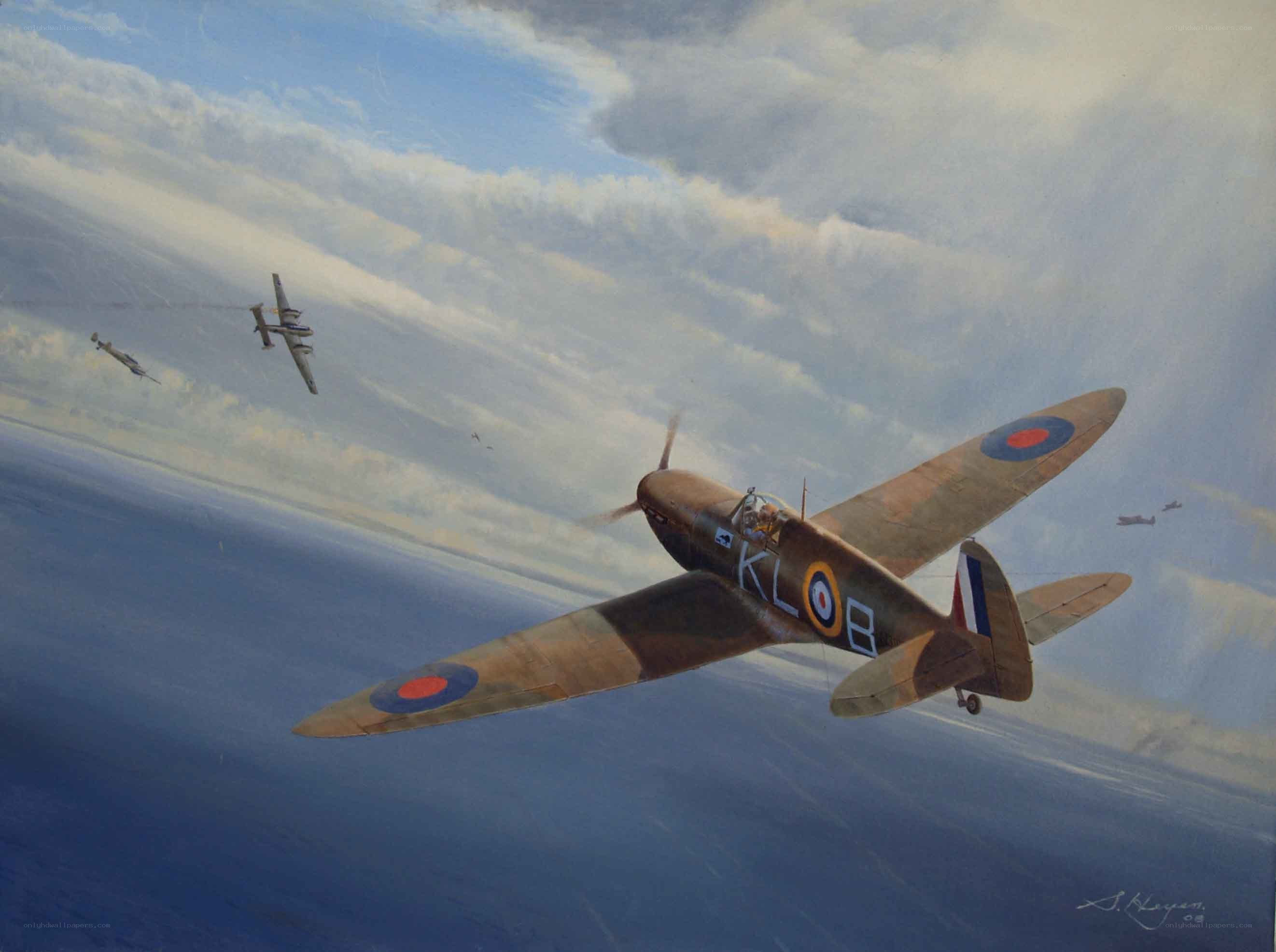 WWII Air Combat Over the Sea