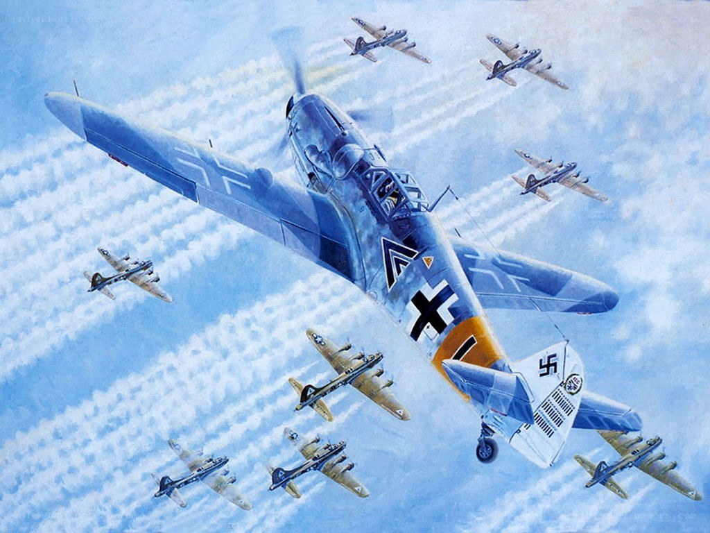 WWII air combat scene