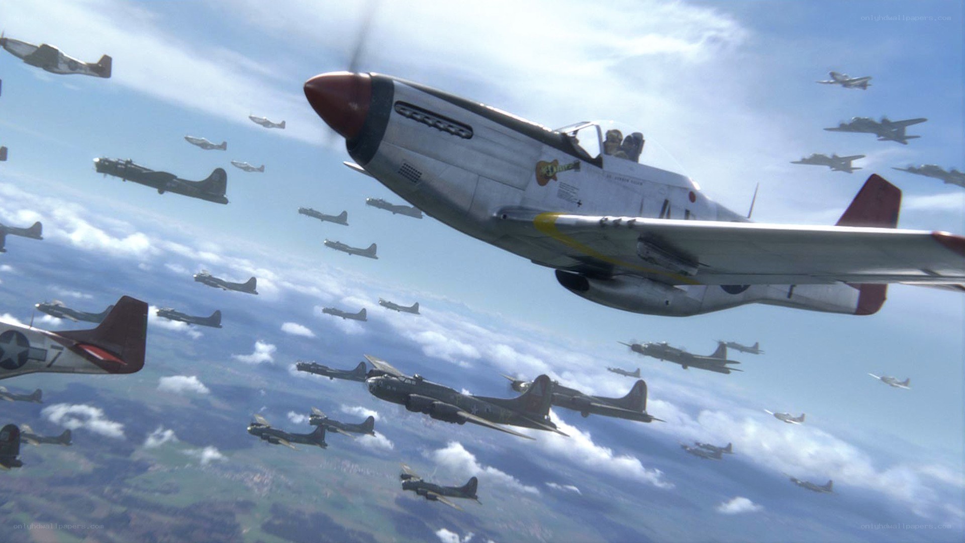 WWII air combat scene