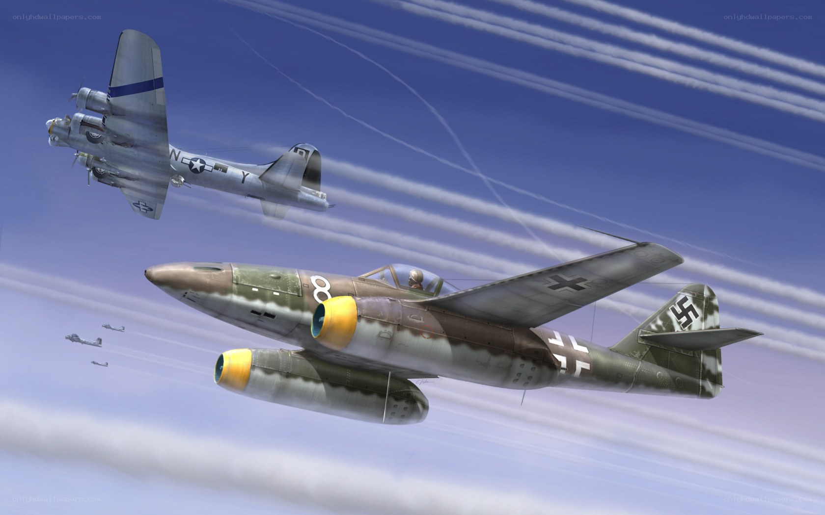 WWII air combat scene
