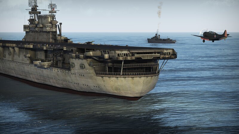 WWII aircraft carrier scene