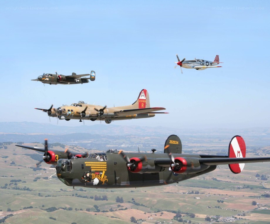 WWII aircraft formation flight