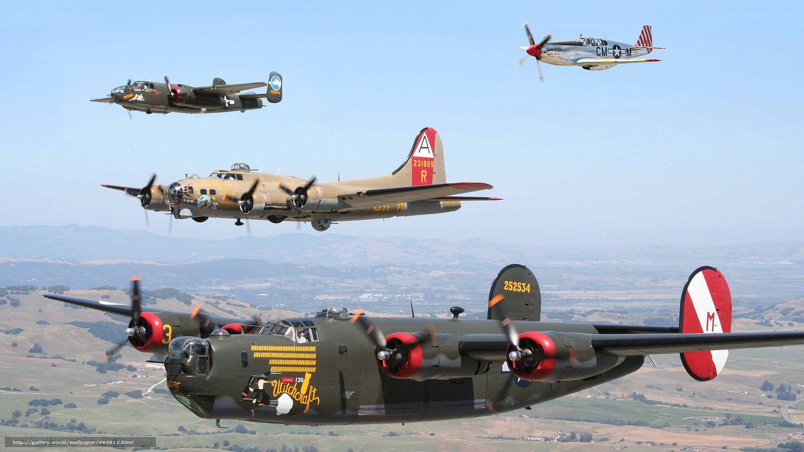 WWII aircraft formation flight