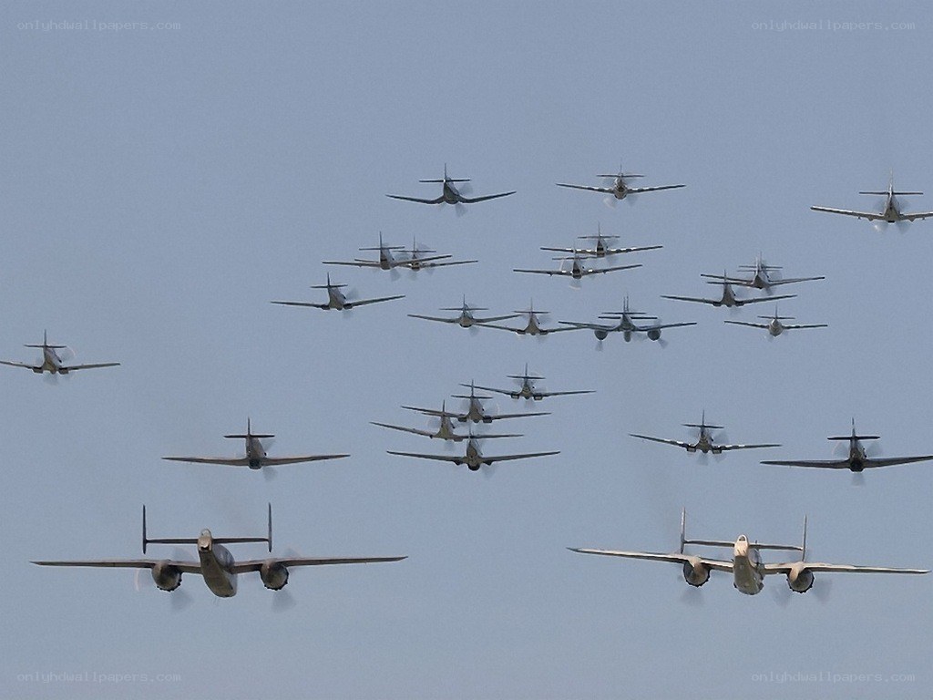 WWII aircraft formation