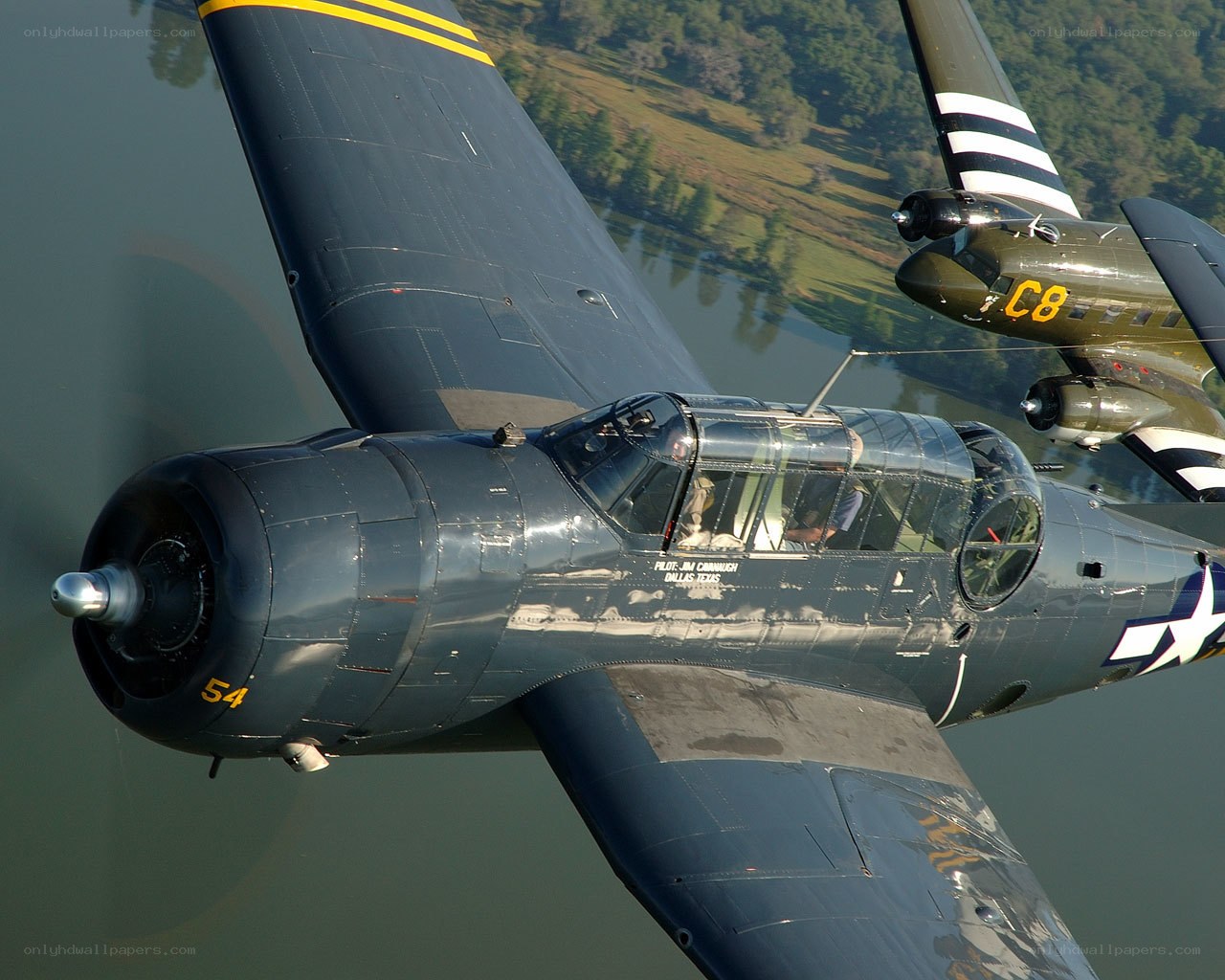 WWII aircraft in flight