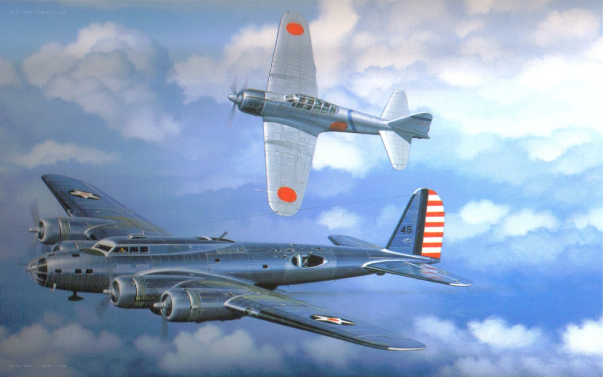 WWII aircraft in flight