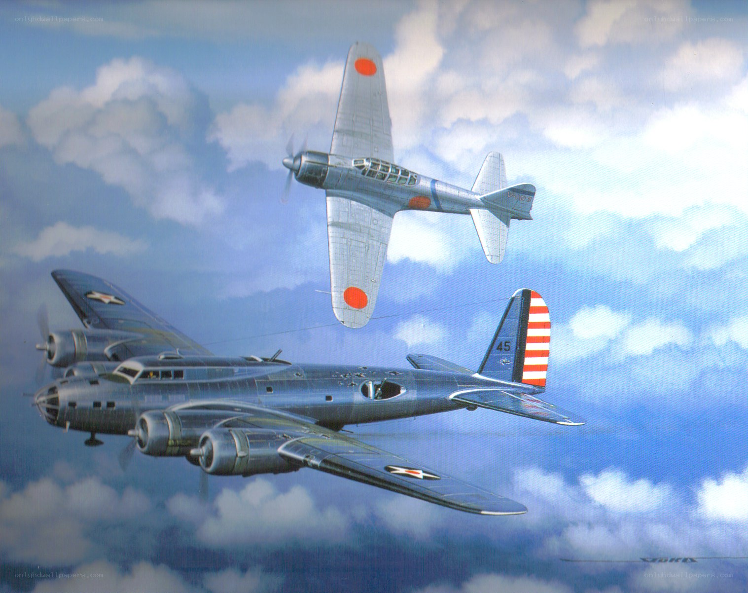 WWII aircraft in flight
