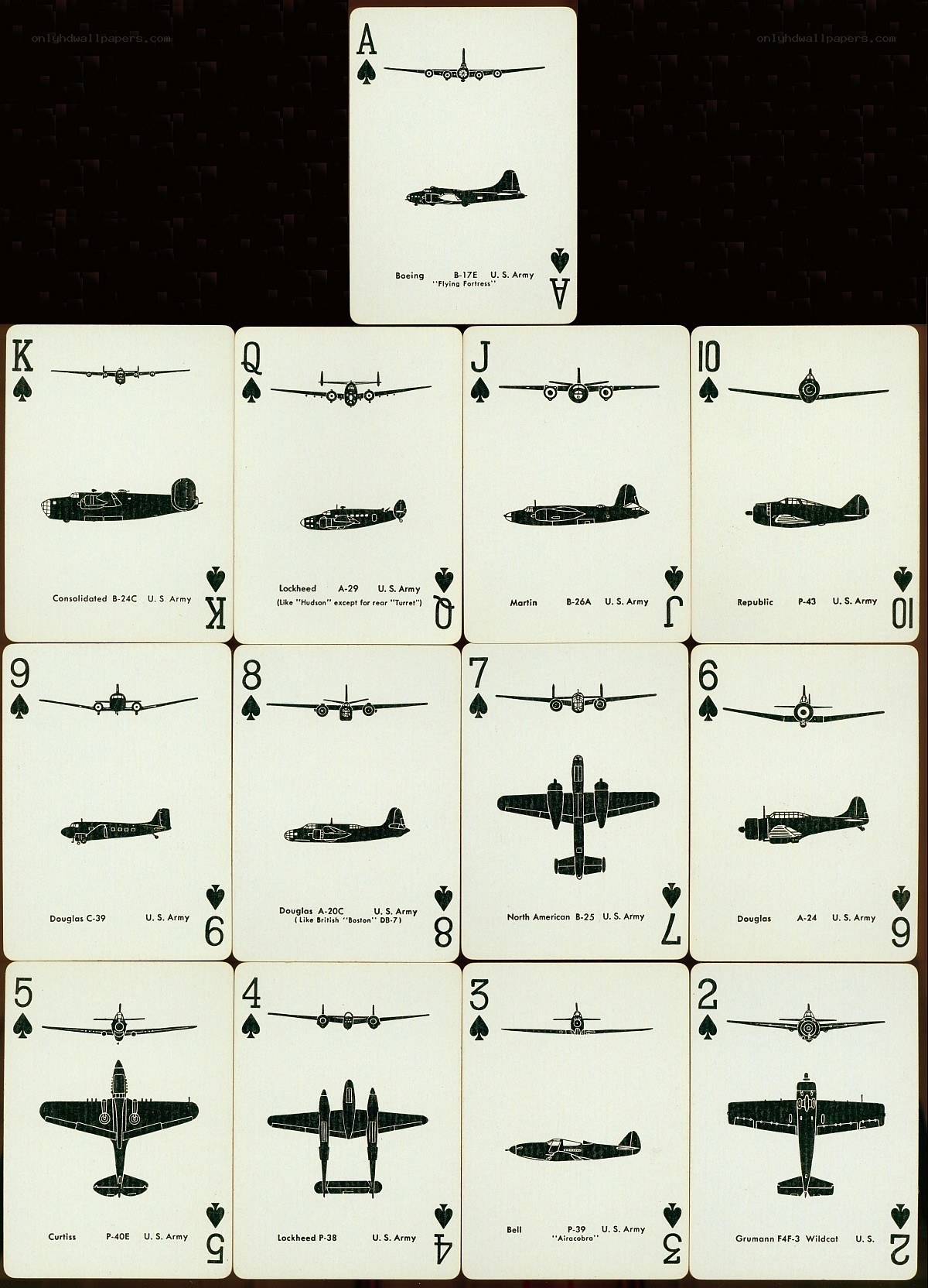 WWII aircraft playing cards