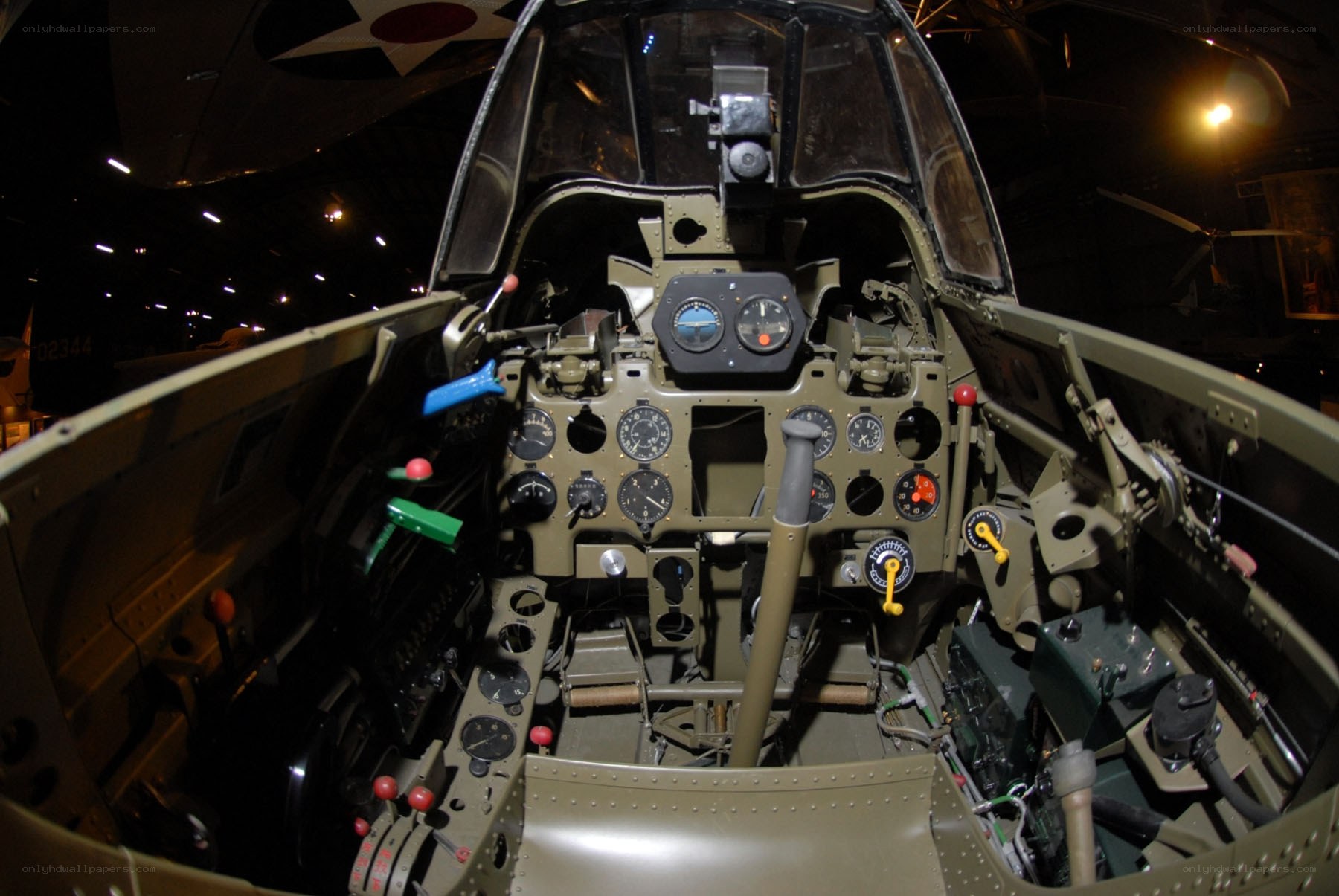 WWII bomber cockpit interior