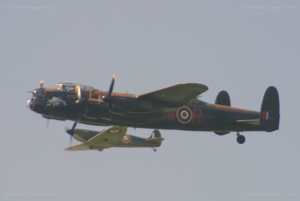 WWII bombers in flight