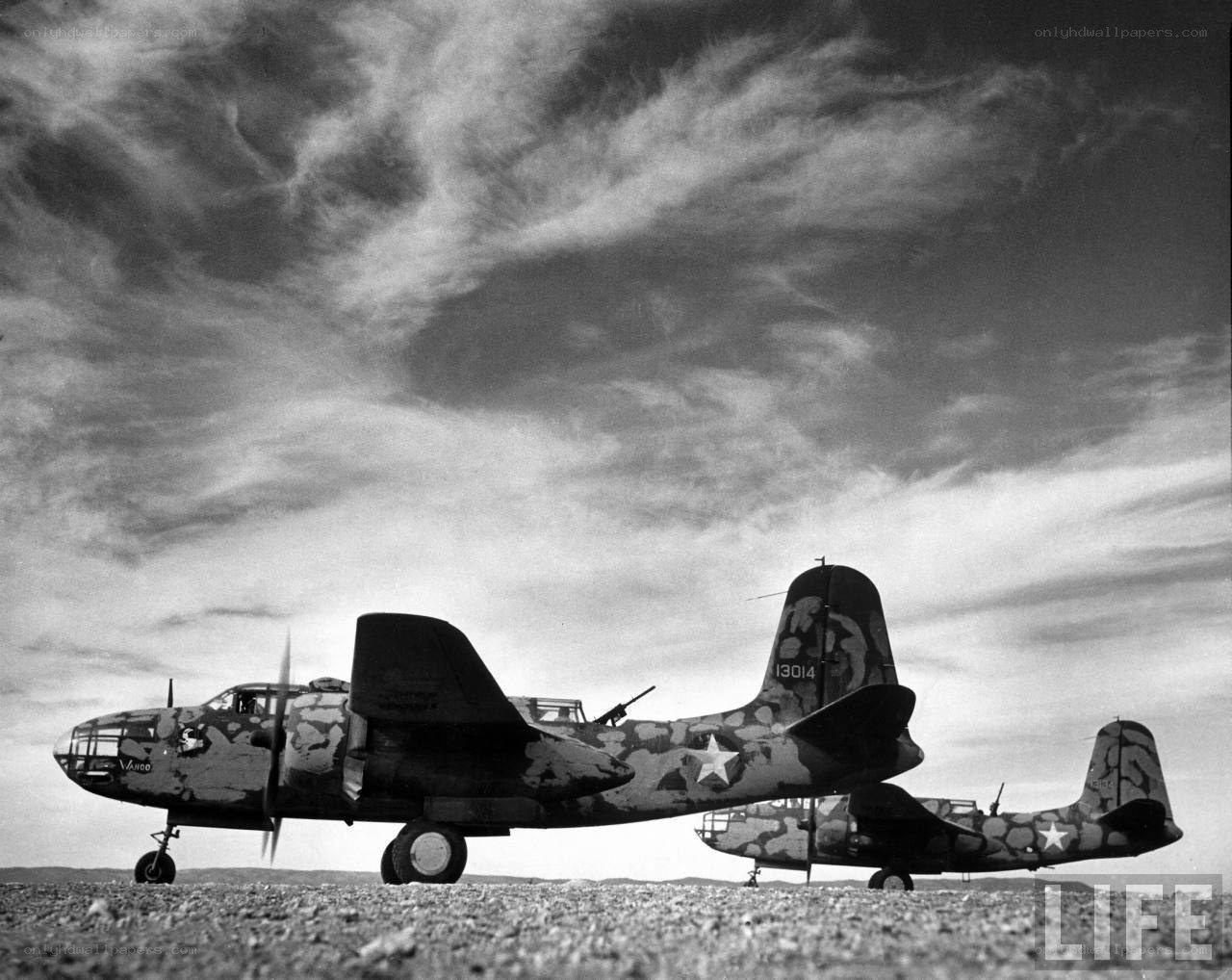 WWII bombers on airfield