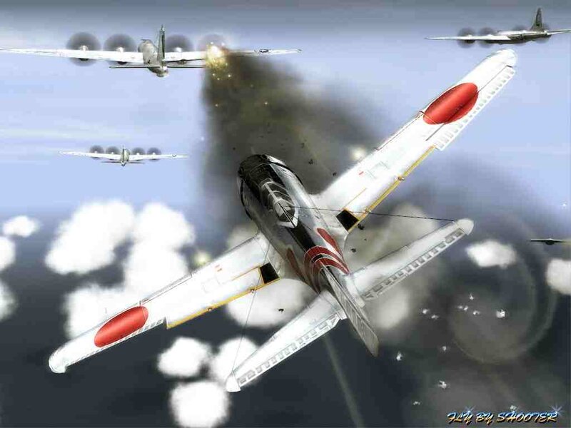 WWII dogfight in the sky