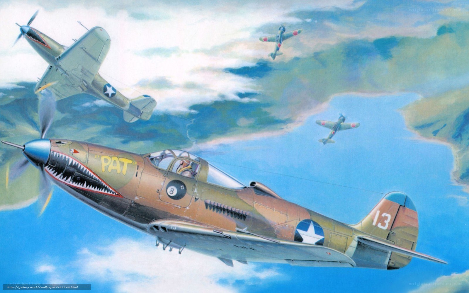 WWII dogfight over coastline