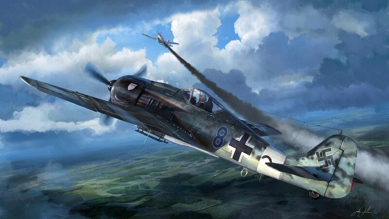 WWII dogfight over Europe