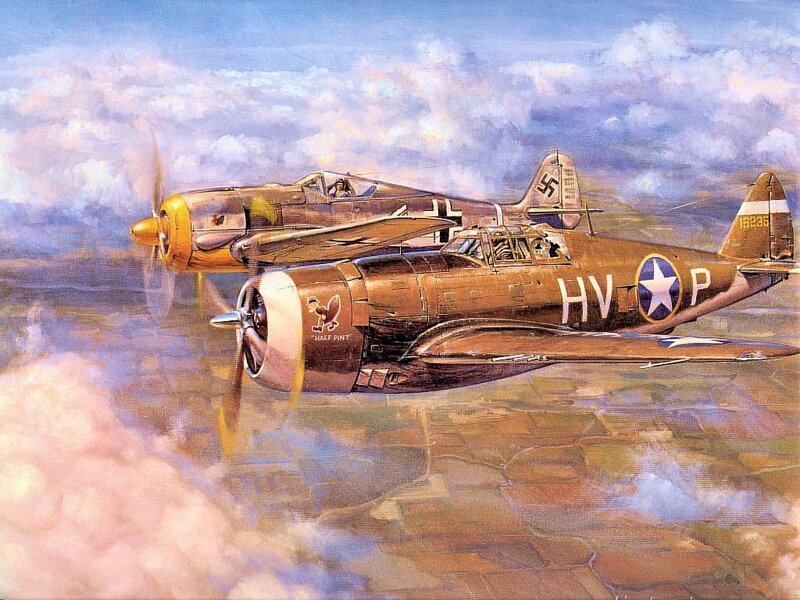 WWII dogfight over Europe