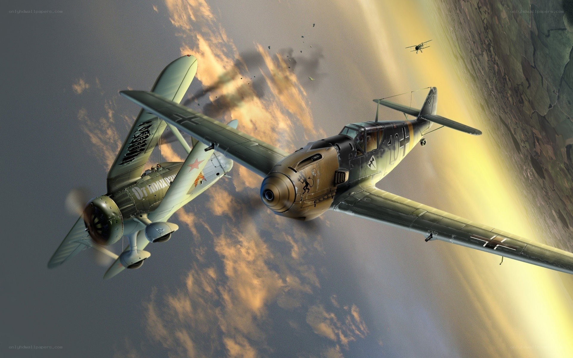 WWII dogfight over Europe