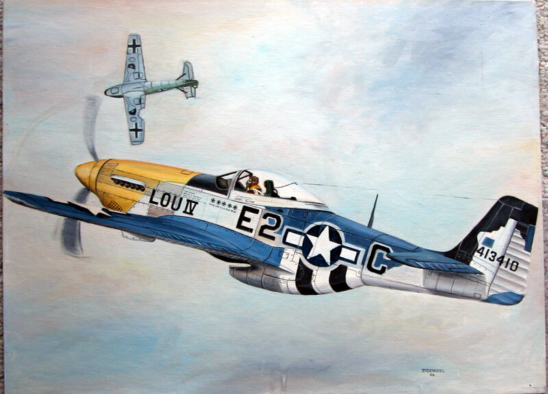WWII dogfight painting