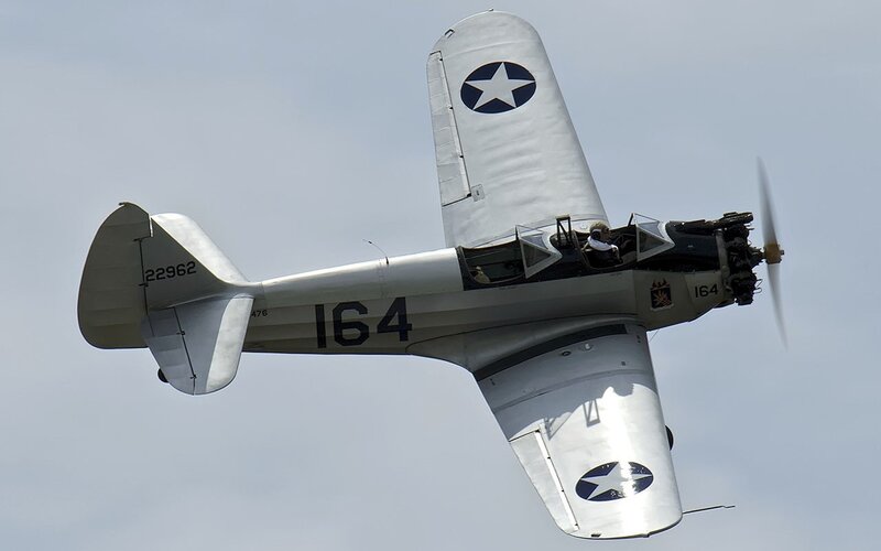 WWII-era military aircraft in flight