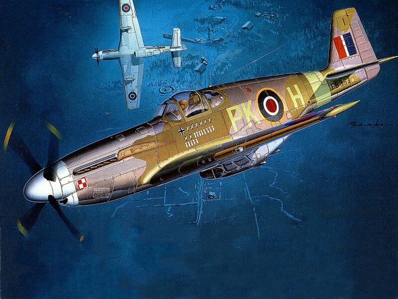 WWII fighter aircraft in flight