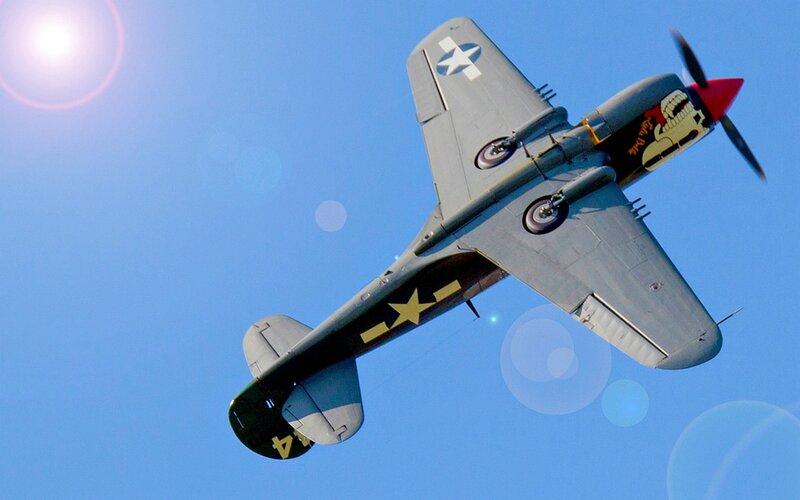 WWII Fighter Plane — Blue, Dramatic