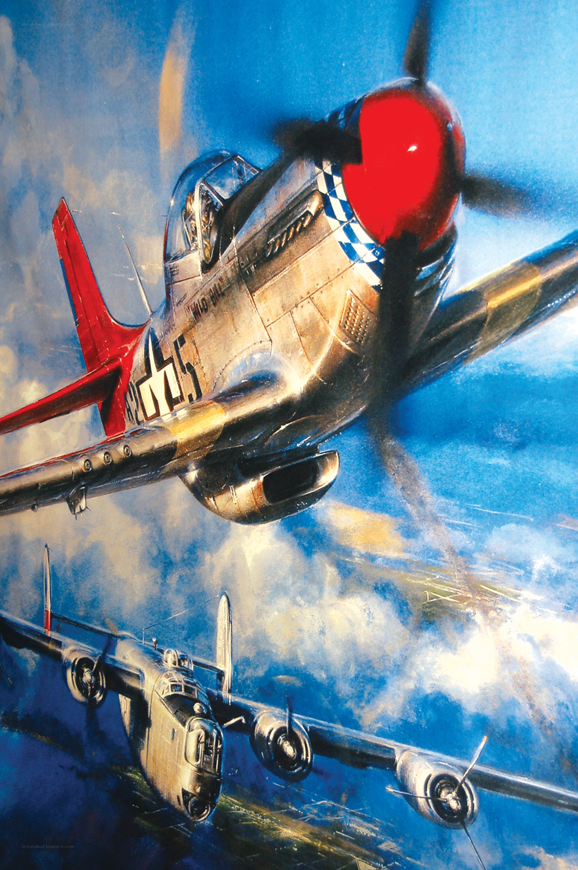 WWII fighter plane in action