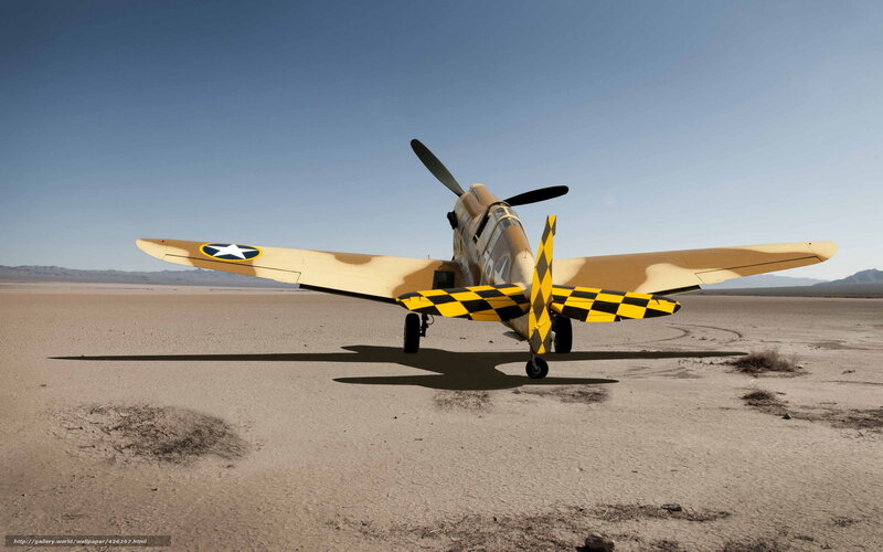 WWII fighter plane in desert