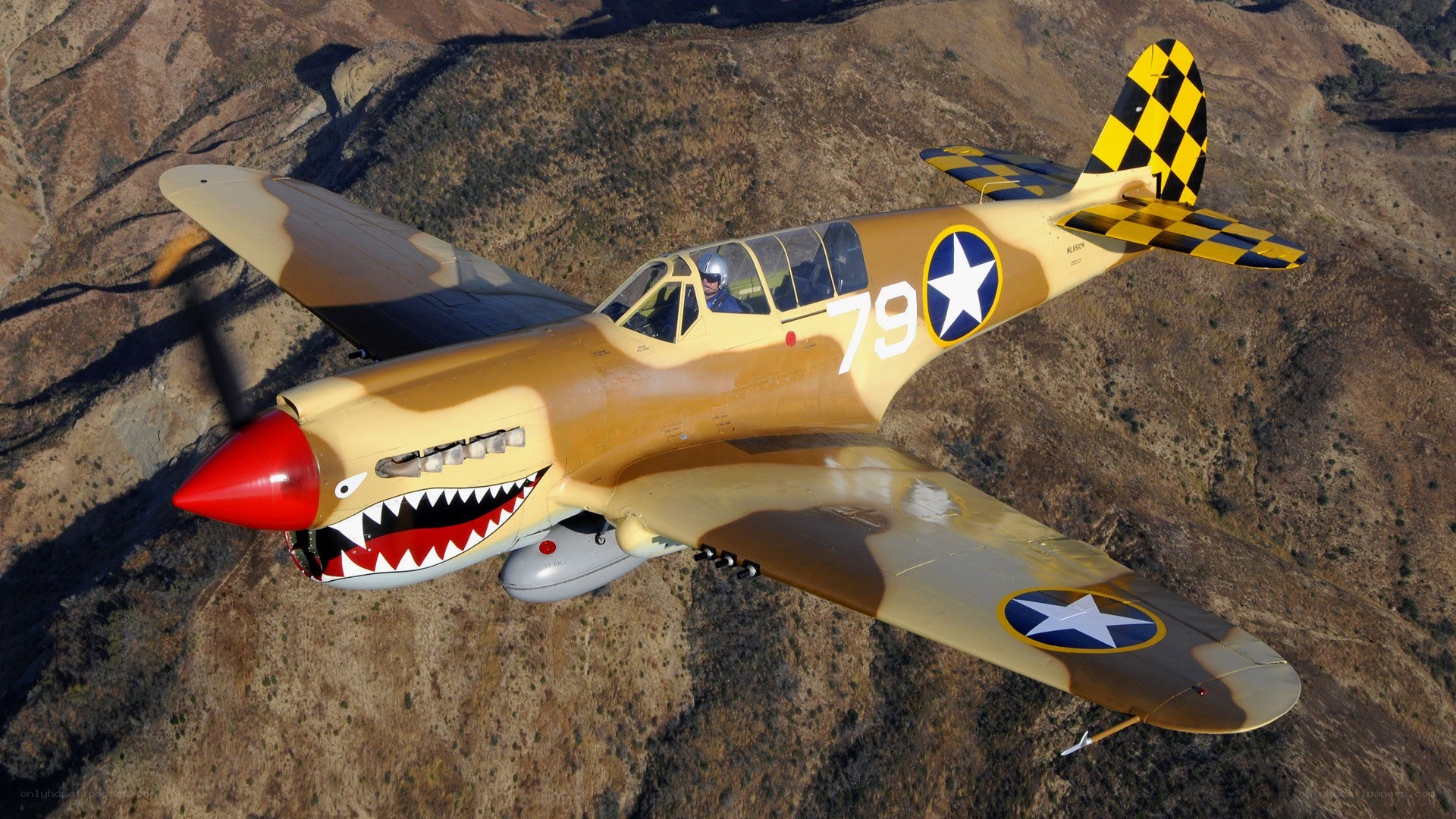 WWII fighter plane in flight