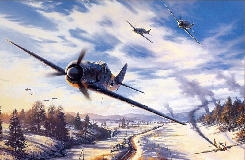 WWII Fighter Planes — Blue, Dramatic, Winter