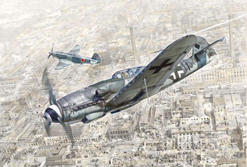 WWII Fighter Planes — Gray, Dramatic, Illustration