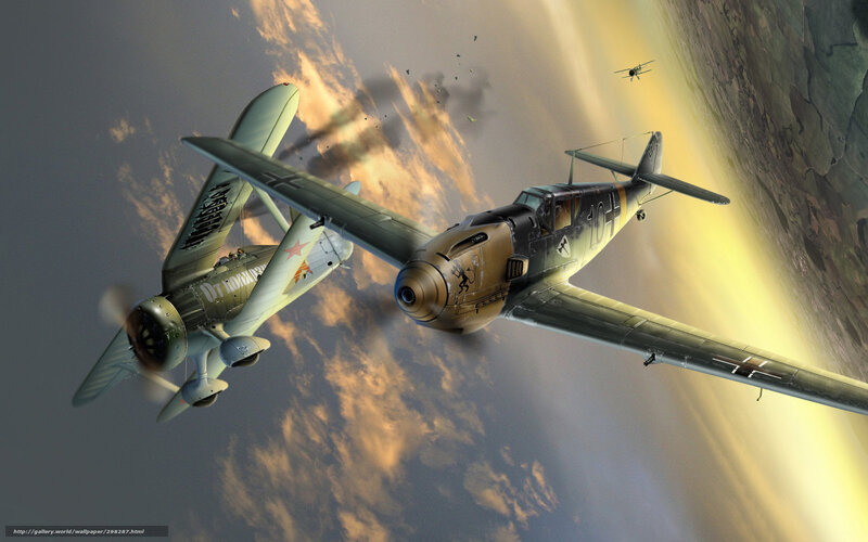 WWII Fighter Planes — Gray, Dramatic, Sunset, Digital Art, Aircraft