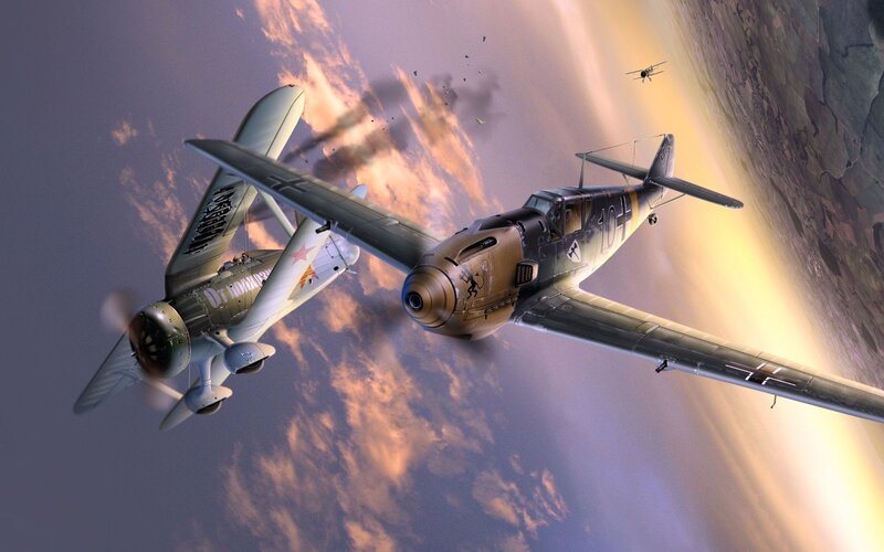 WWII Fighter Planes — Gray, Dramatic