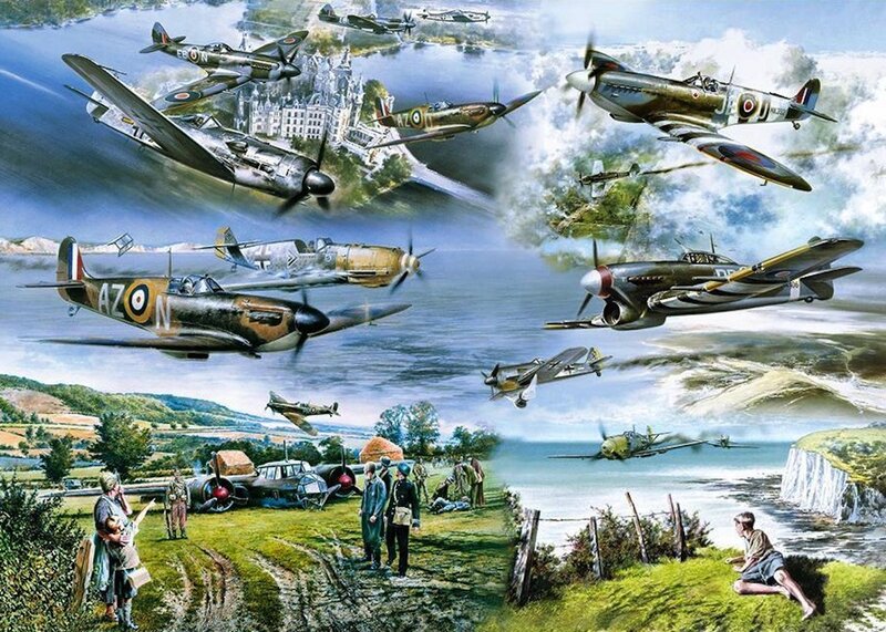 WWII Fighter Planes — Green, Dramatic, Afternoon