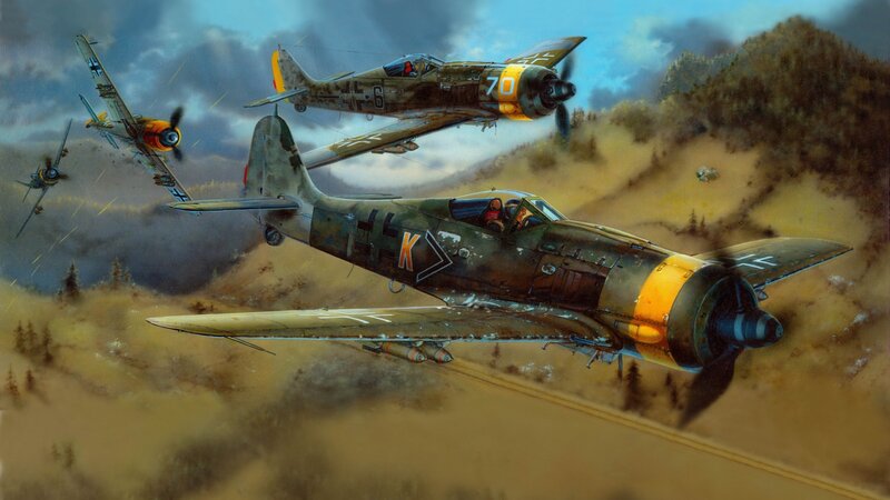 WWII Fighter Planes — Green, Dramatic