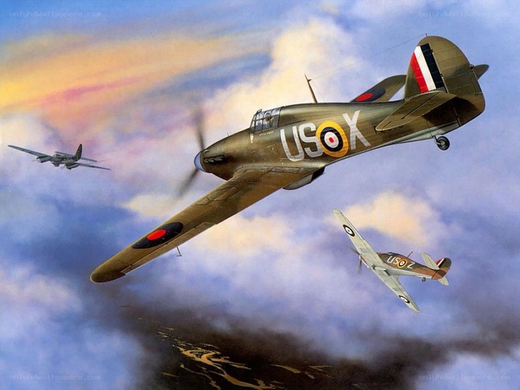 WWII fighter planes in combat