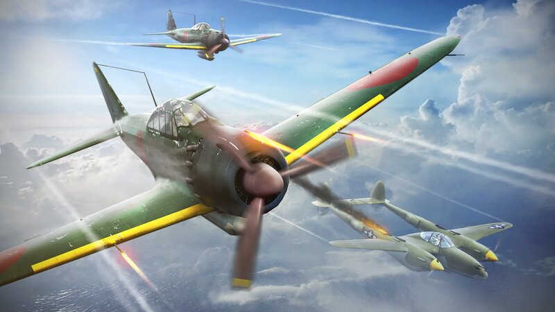 WWII Fighter Planes in Combat — Green
