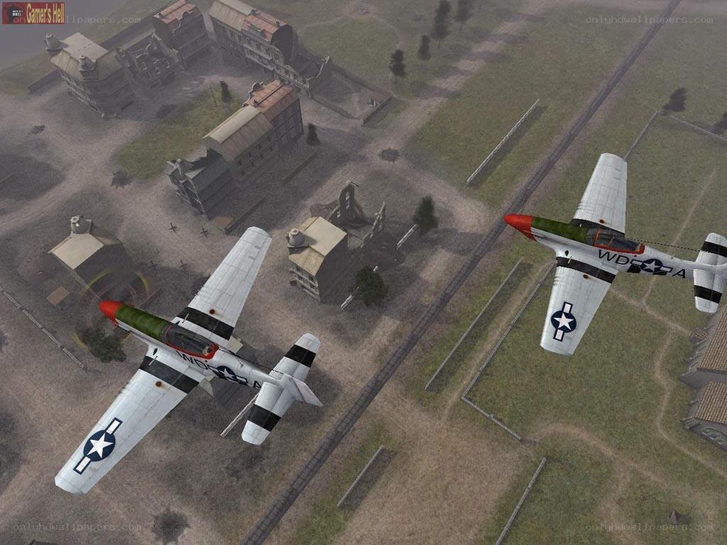 WWII fighter planes in flight
