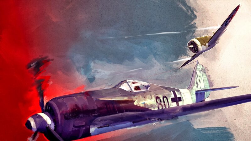 WWII Fighter Planes — Red, Dramatic