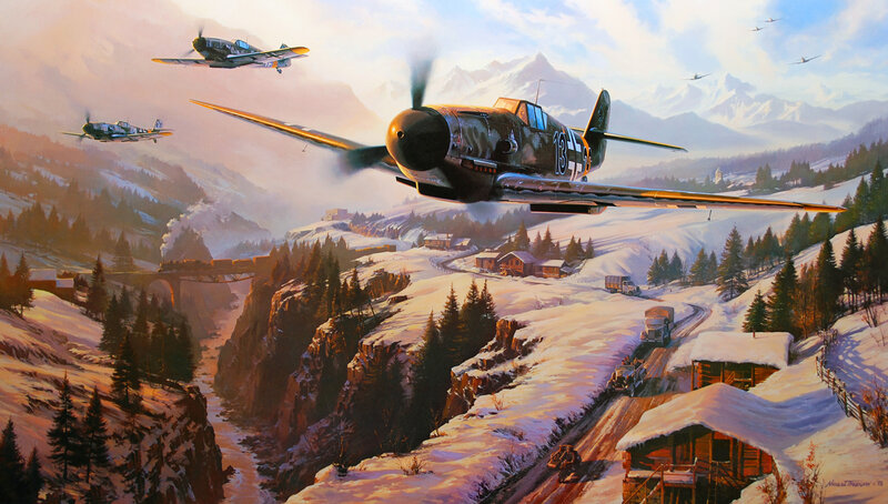 WWII Fighter Planes — White, Dramatic