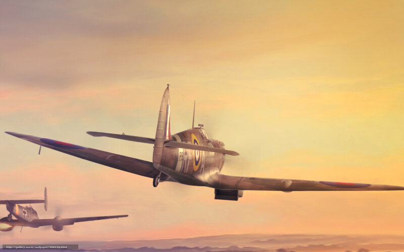 WWII Fighter Planes — Yellow, Dramatic, Sunset