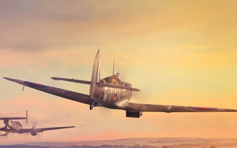 WWII Fighter Planes — Yellow, Dramatic