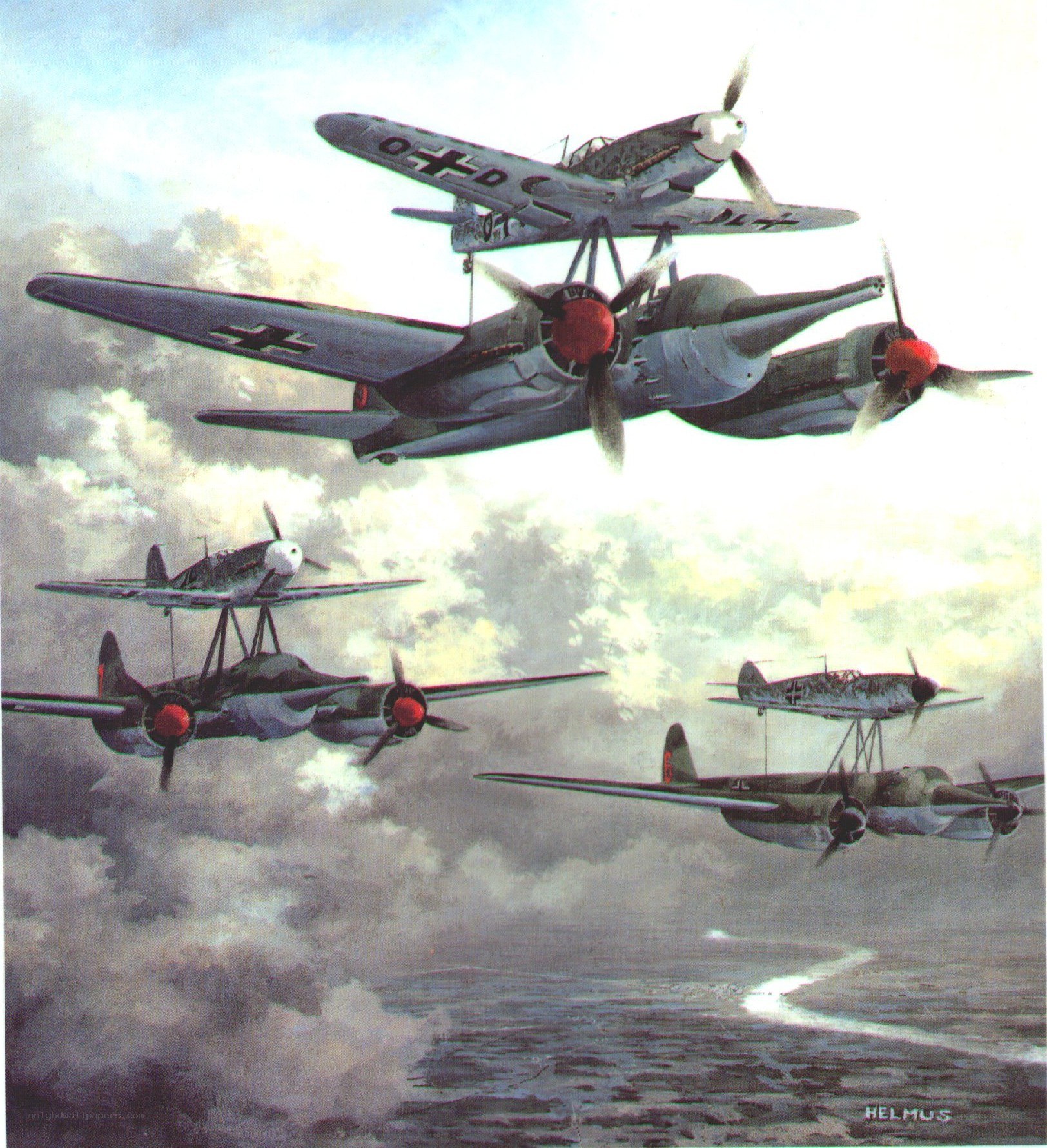WWII German aircraft formation