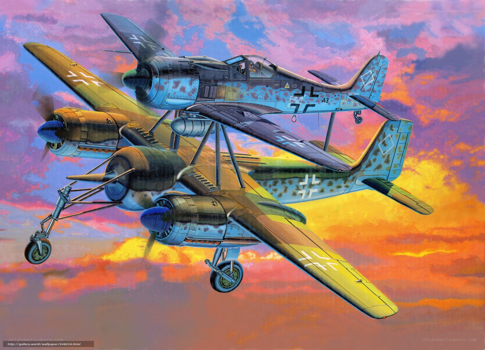 WWII German aircraft in flight