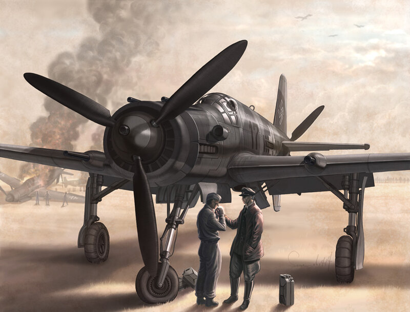 WWII German aircraft on airfield