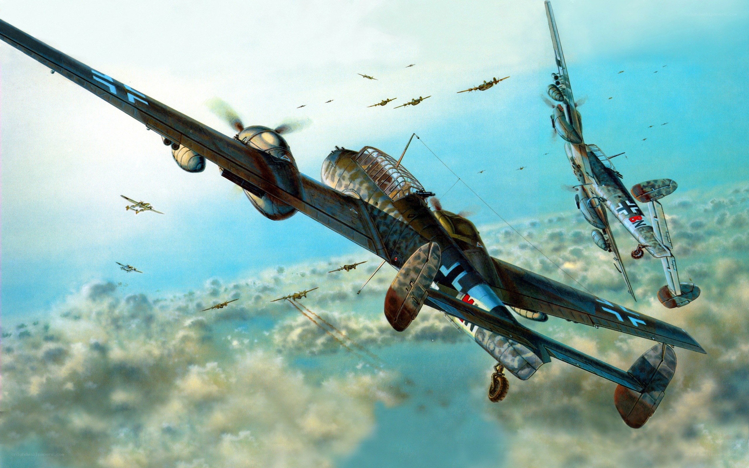WWII German bomber formation