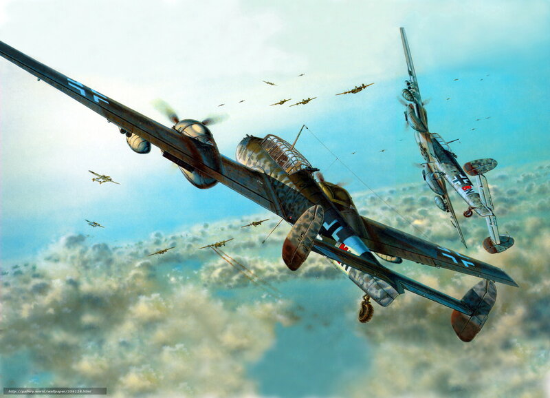 WWII German bomber formation
