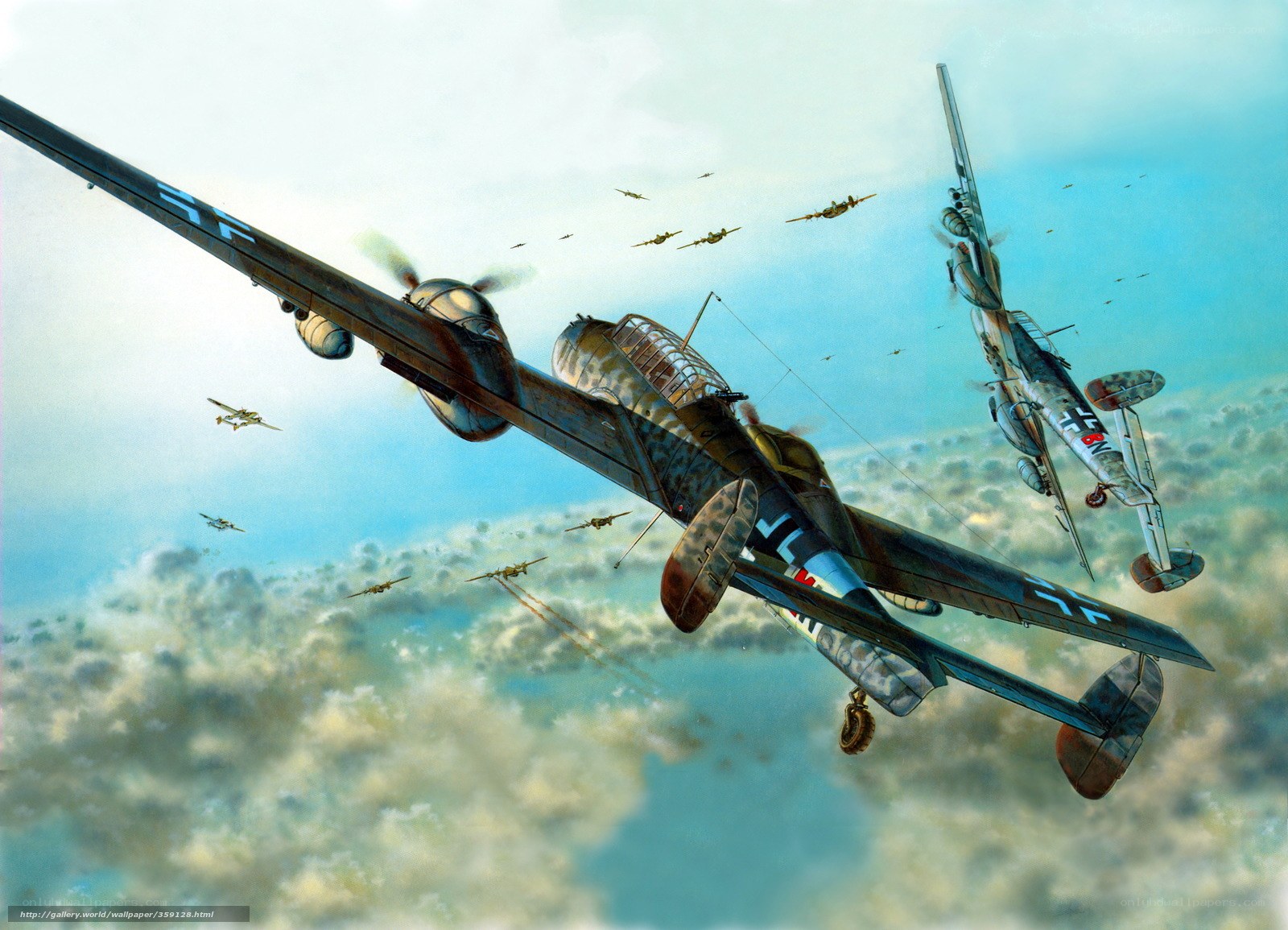 WWII German bomber formation