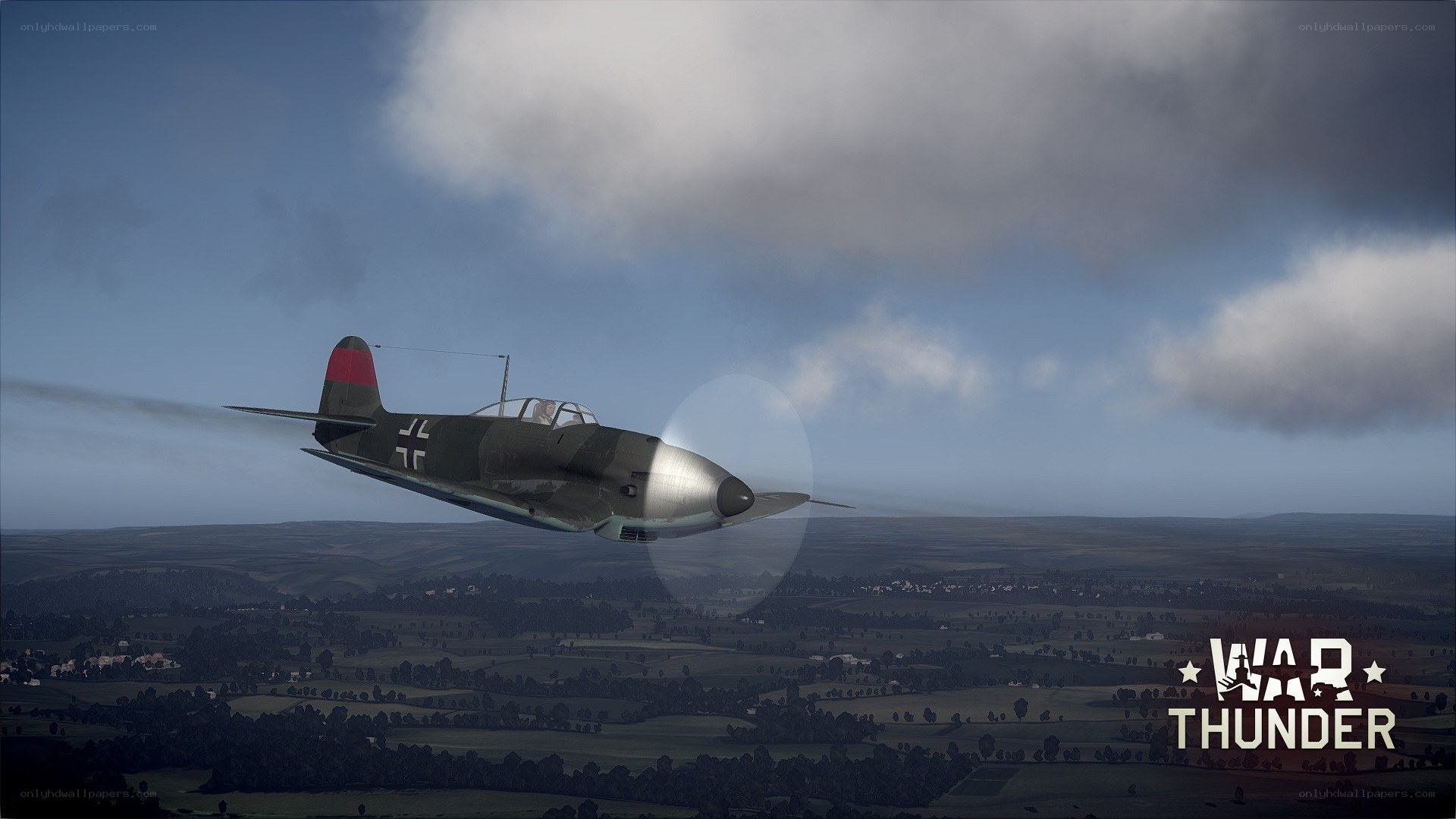 WWII German fighter in flight